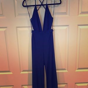 Sexy royal blue, deep V neck jumpsuit 💙